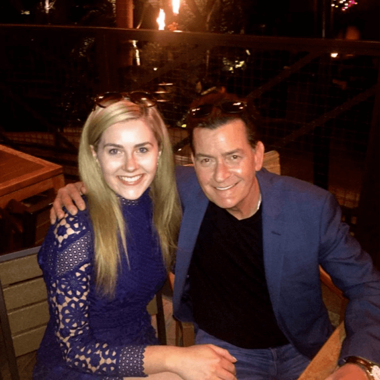 Hannah with Charlie Sheen